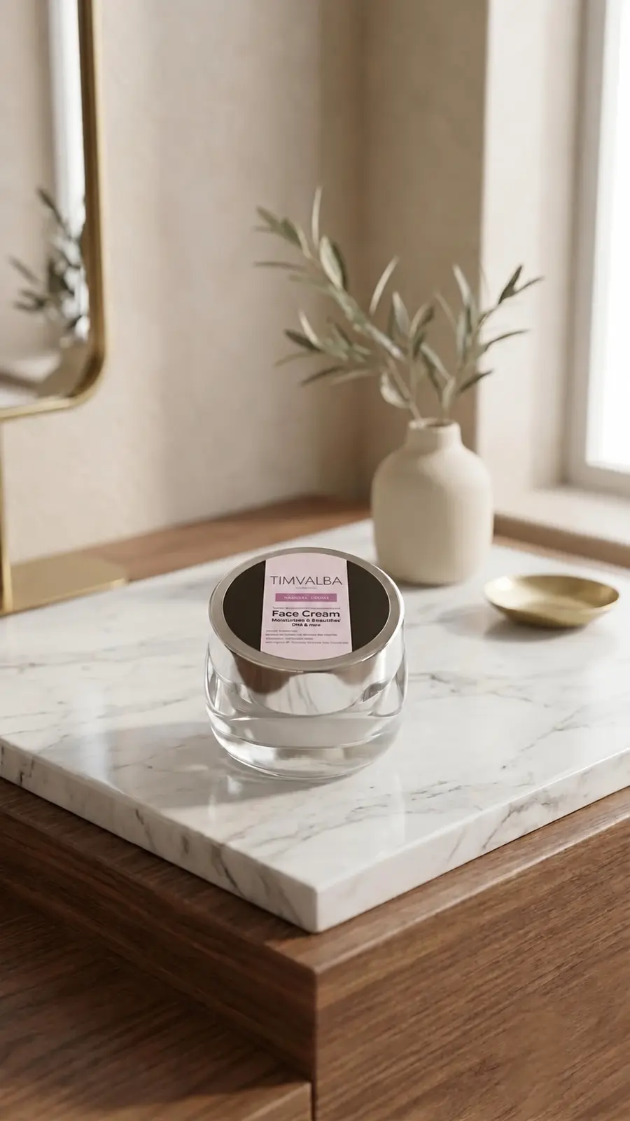 TIMVALBA private-label face cream presentation
