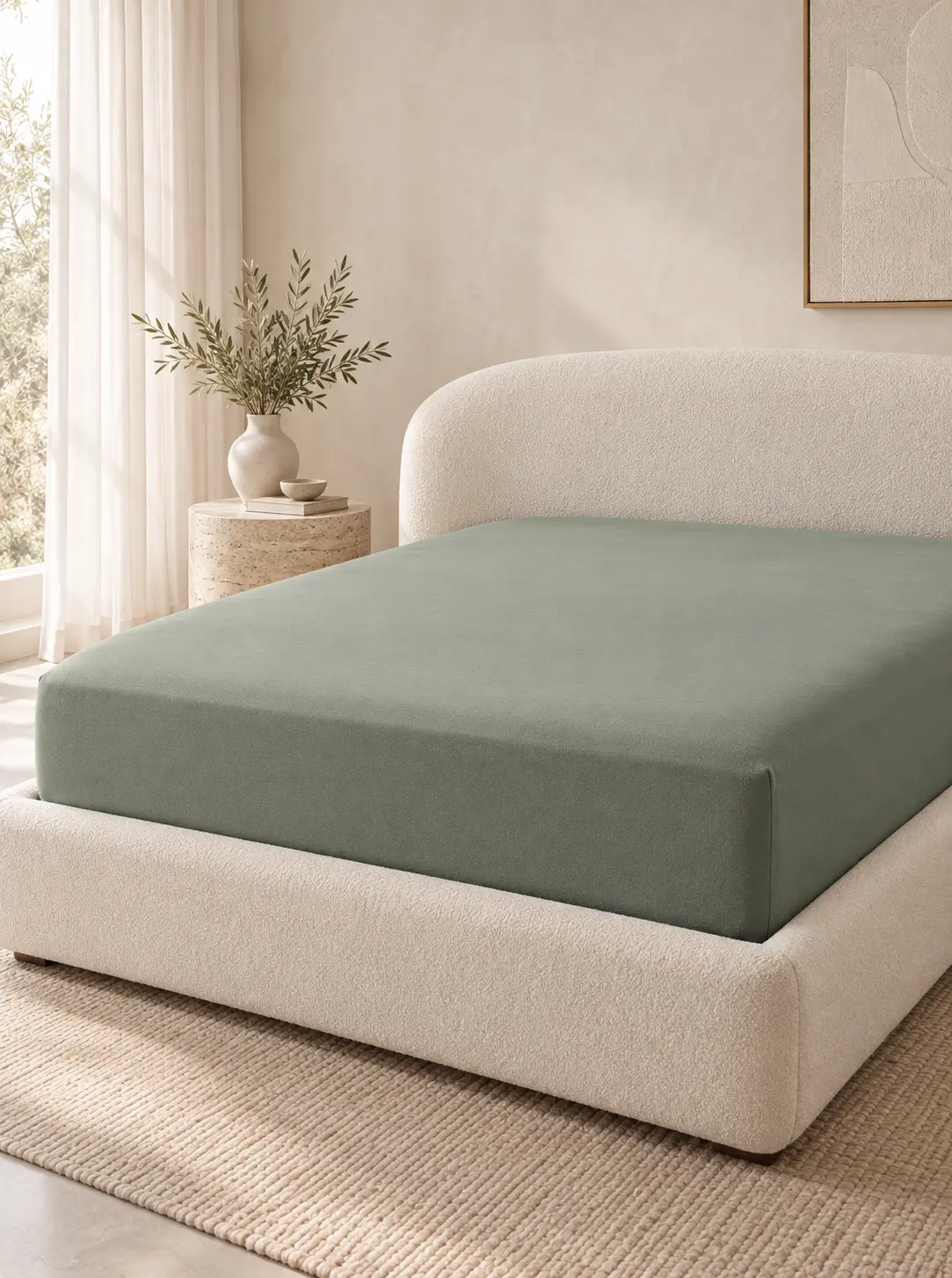 Eucalyptus knitted fitted sheet